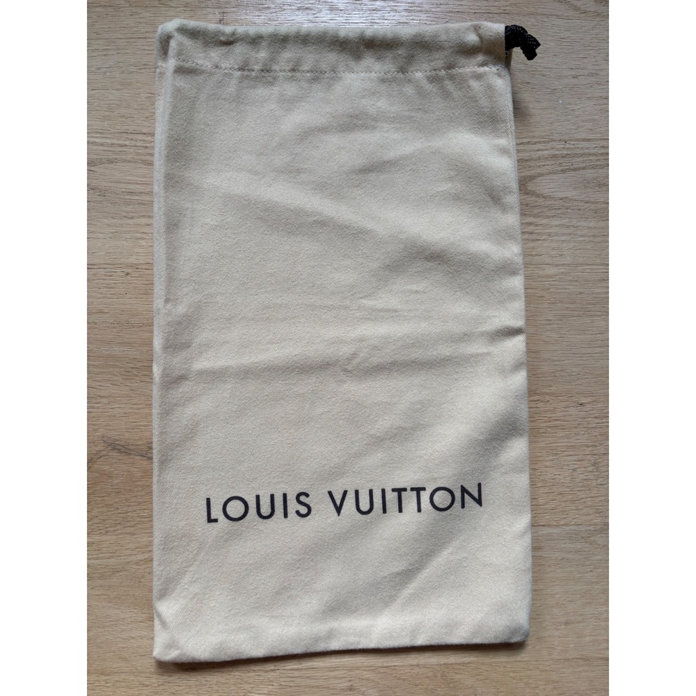 Louis Vuitton Tan Cotton Drawstring Dust Bag Logo Pouch Cover 9" x 15"